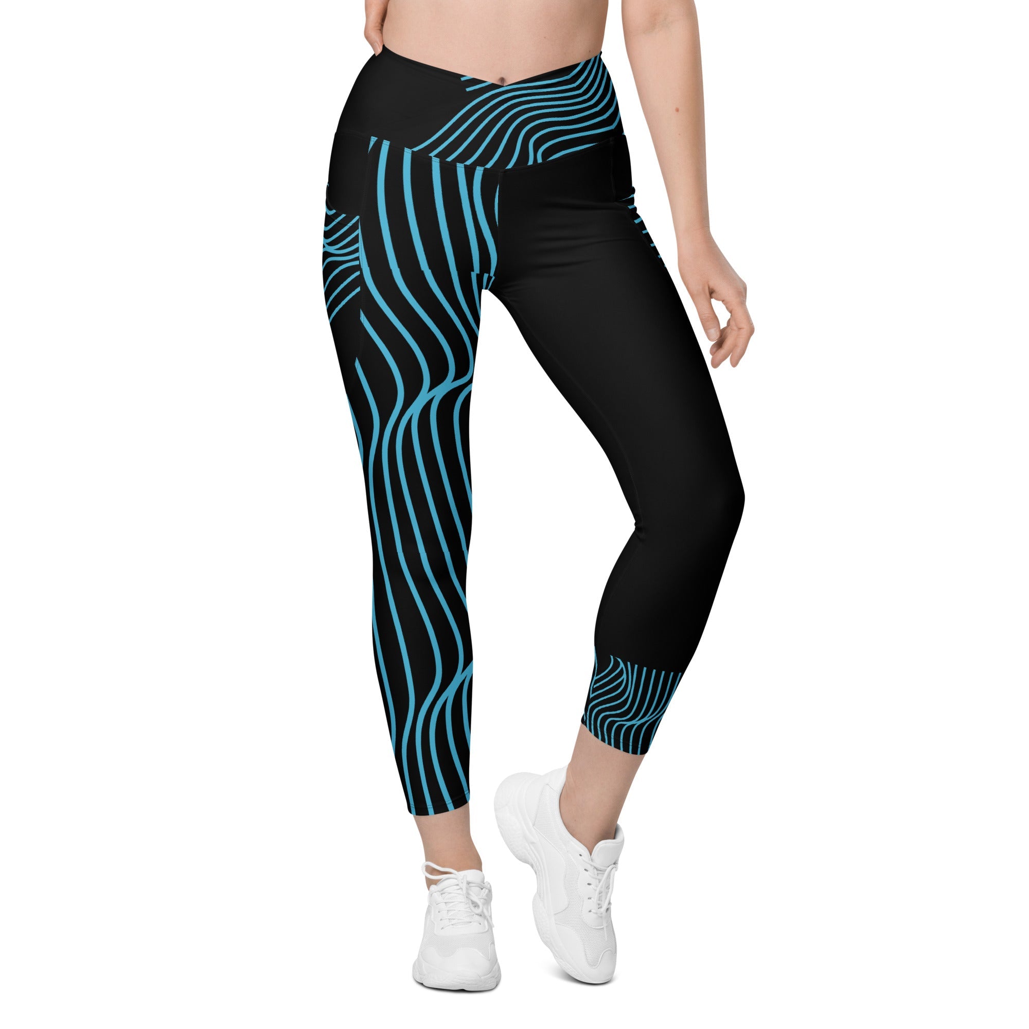 crossover-leggings-with-pockets-black-turquoise-runners-leggings-yoga-pants-ripplefx-wickedyo5